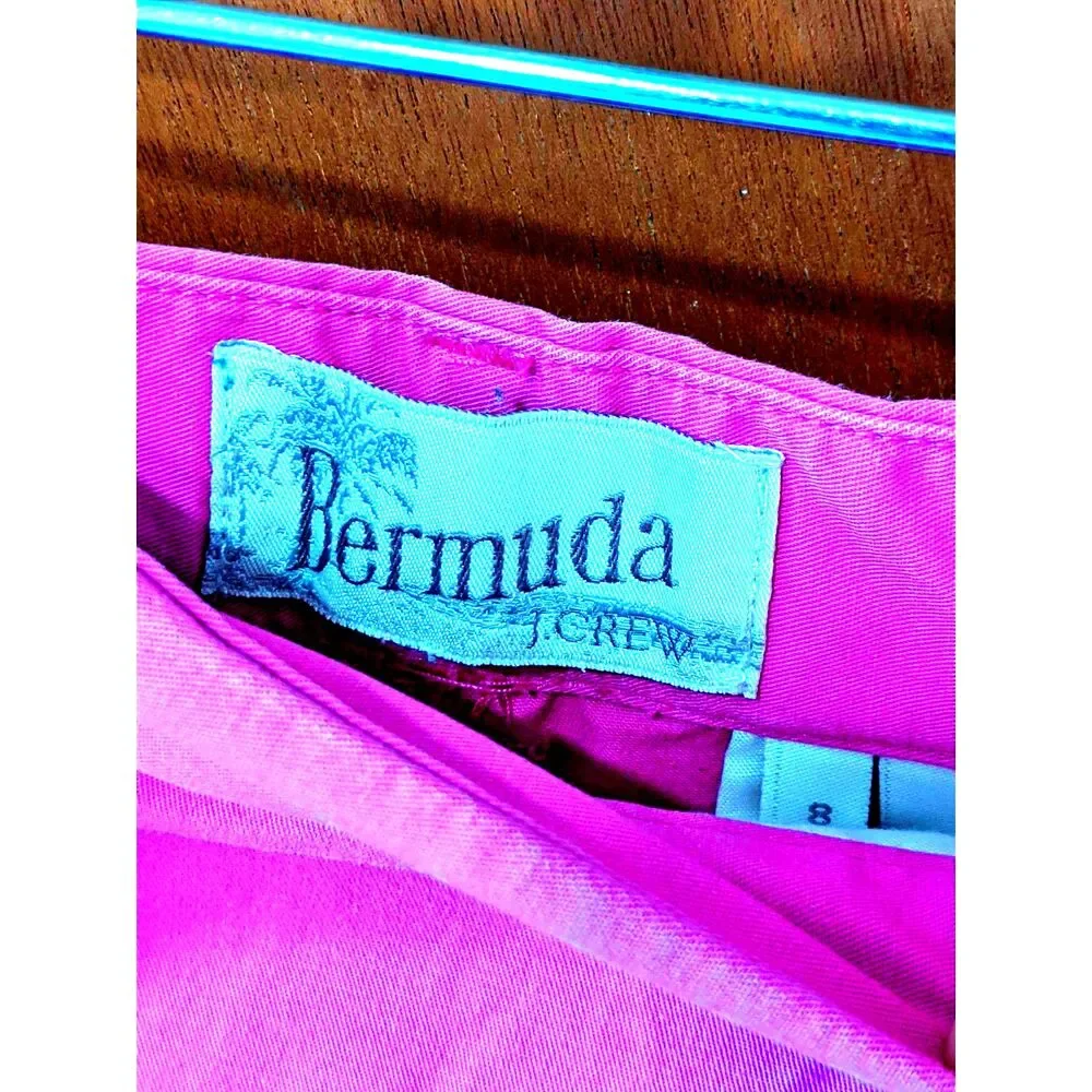 2 J Crew Bermuda Shorts City Fit Tangerine Barbiecore Pink Sz 8 Preppy Coquette